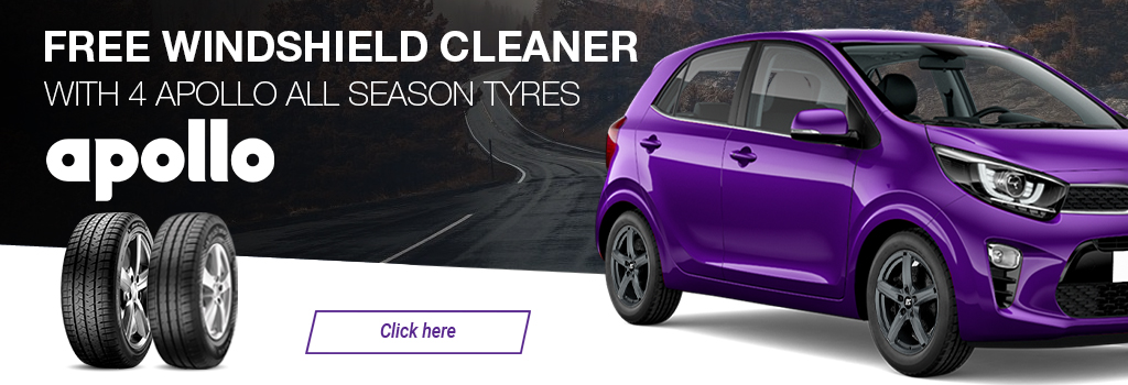 Free Windshield Cleaner With 4 Apollo All Season Tyres